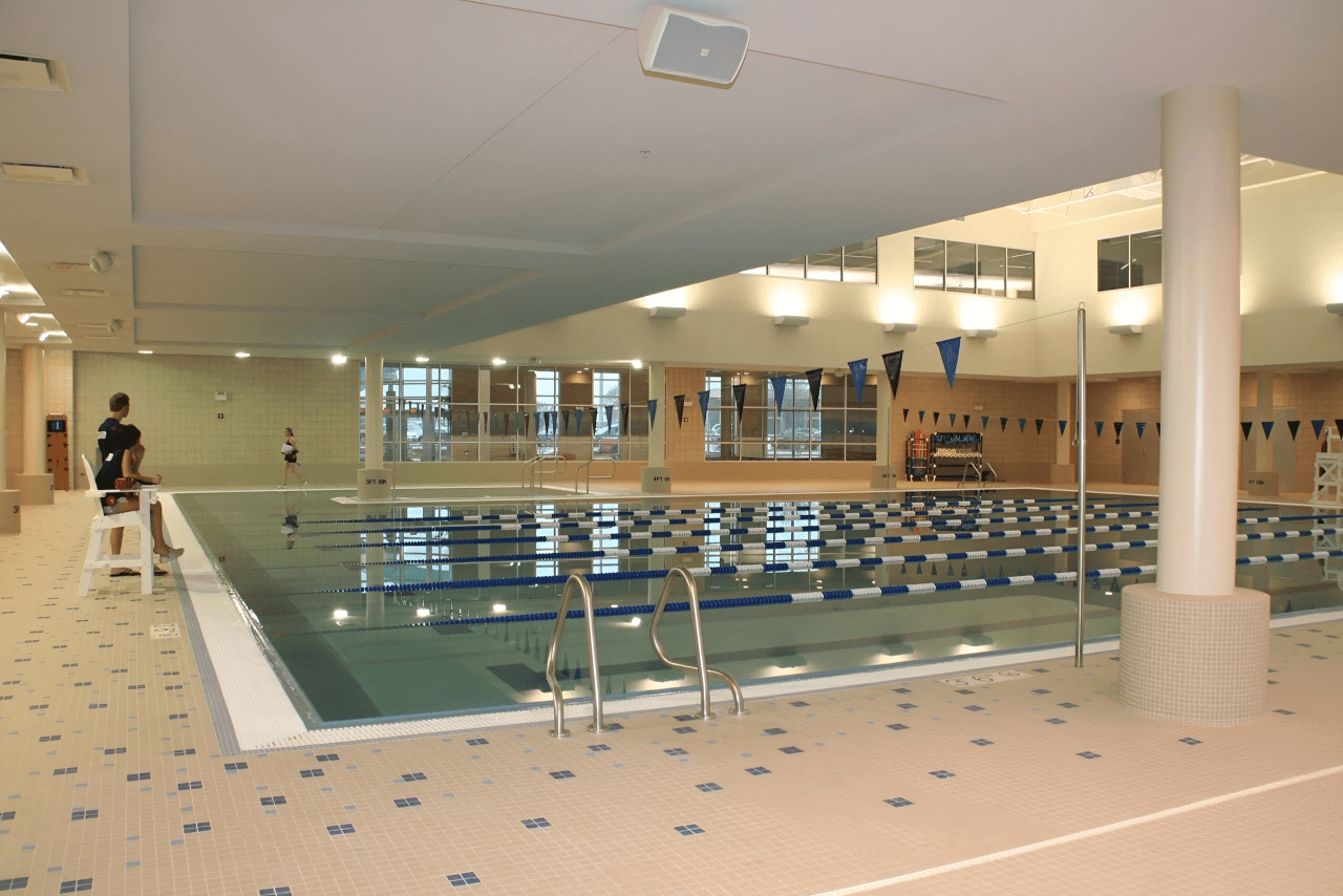 Indoor swimming pool with lanes